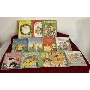 12 Little Golden Books Set Favorite Authors And Artists Past and Present Vintage